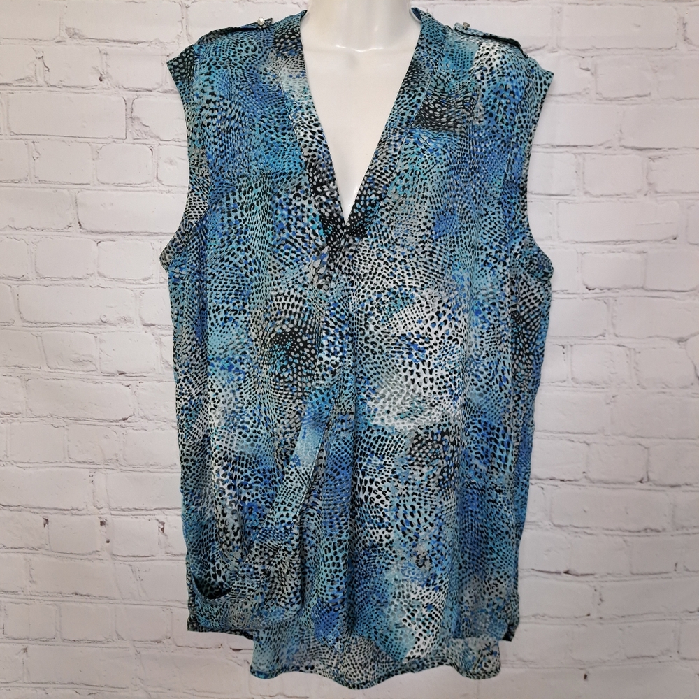 Apt.9 Animal Print Wrap Crossover Sleeveless Top Size XL